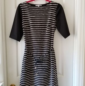 Studio One Black Dress with White Stripes